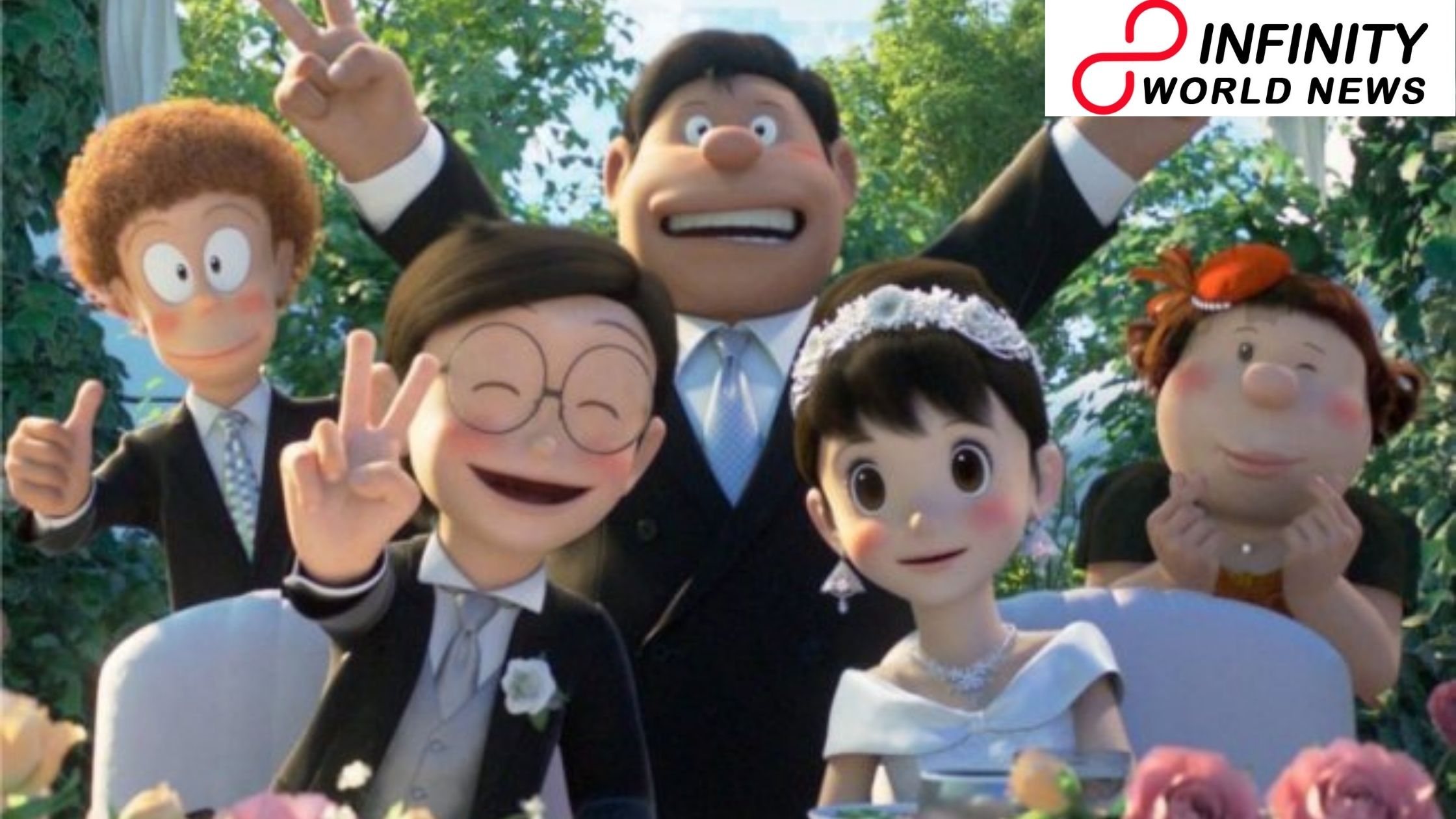 Doraemon trends around the world, fans go into a meltdown after film banner uncovers Nobita's wedding to Shizuka